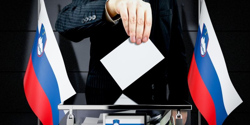 Slovenia,Flags,,Hand,Dropping,Voting,Card,-,Election,Concept,-